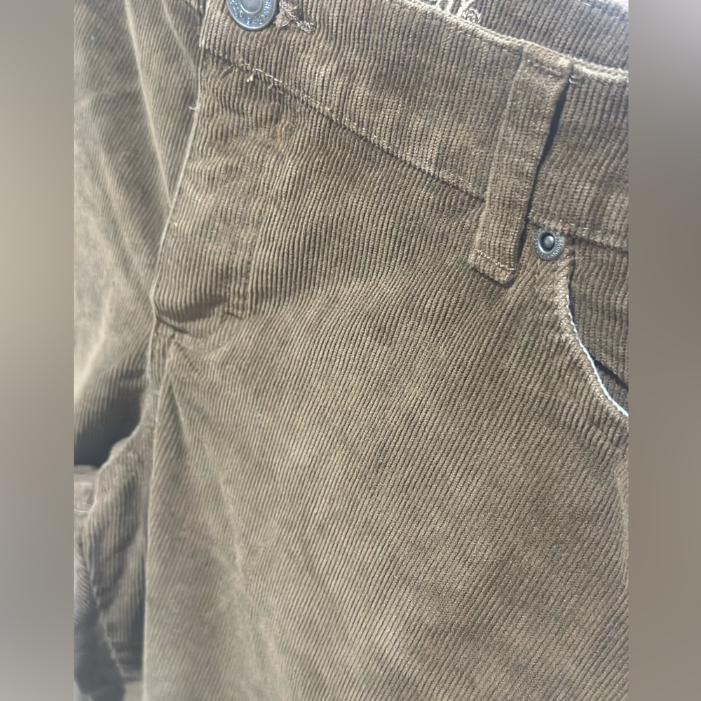 St Johns Bay Petite Corduroy Jean Style Pants Women 10P Stretch Bootcut Rust Clr